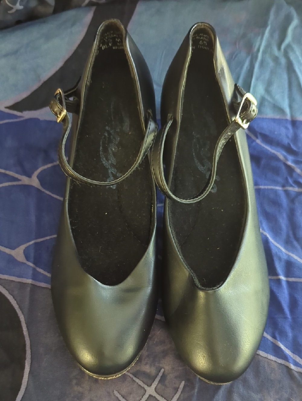 Capezio Mia Jr 1.5" Heel Black Character Mary Jane Dance Shoes Sz 4.5 Medium GUC